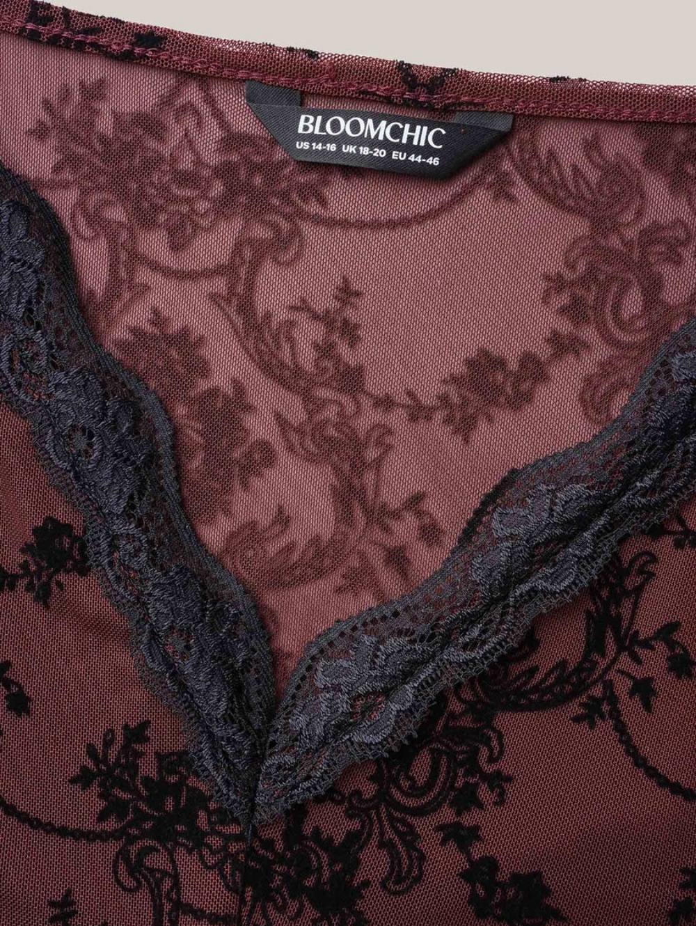BloomChic Burgundy and Black Lingerie Set Sz 1X - Picture 8 of 12